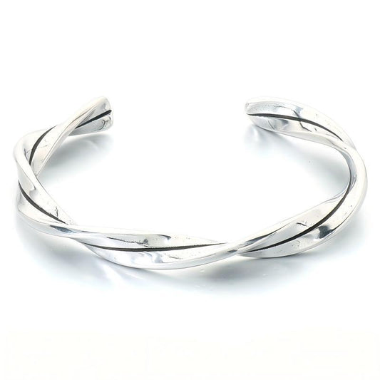 Mobius Twist Open Stainless Steel Bracelet Water Drop Double Head Stainless Steel Unisex