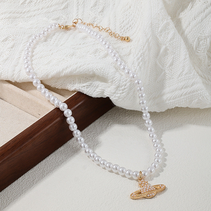 Retro Pearl Planet Necklace from Vienna Verve Collection