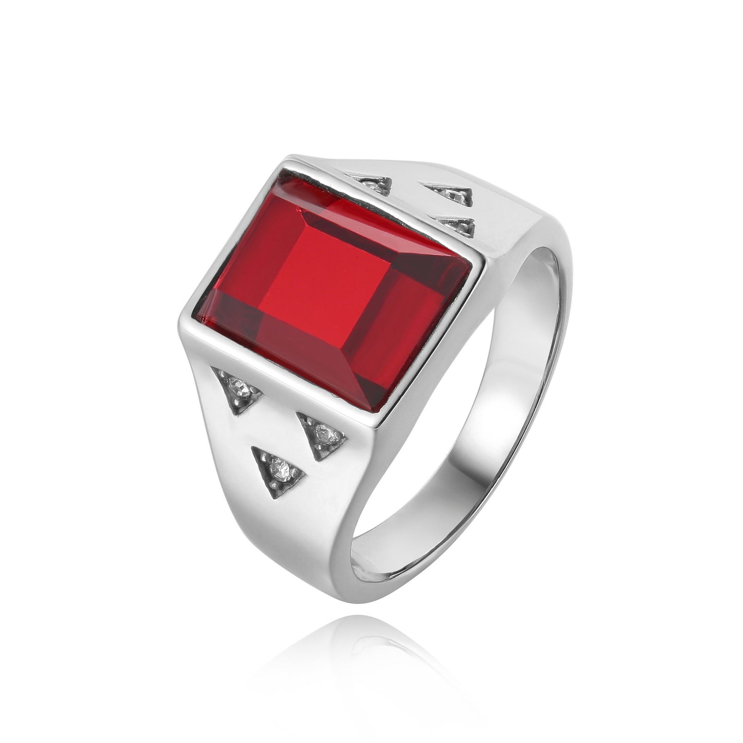 Unisex Titanium Steel Ring With Color Stone Protection Statement Planderful Everyday Genie Collection
