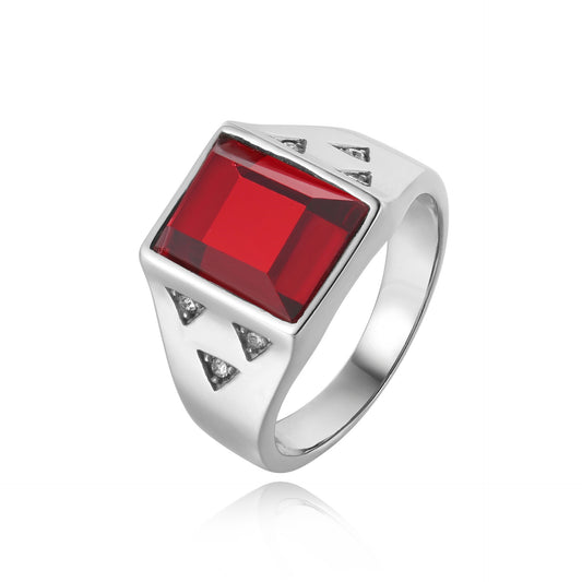 Unisex Titanium Steel Ring With Color Stone Protection Statement Planderful Everyday Genie Collection