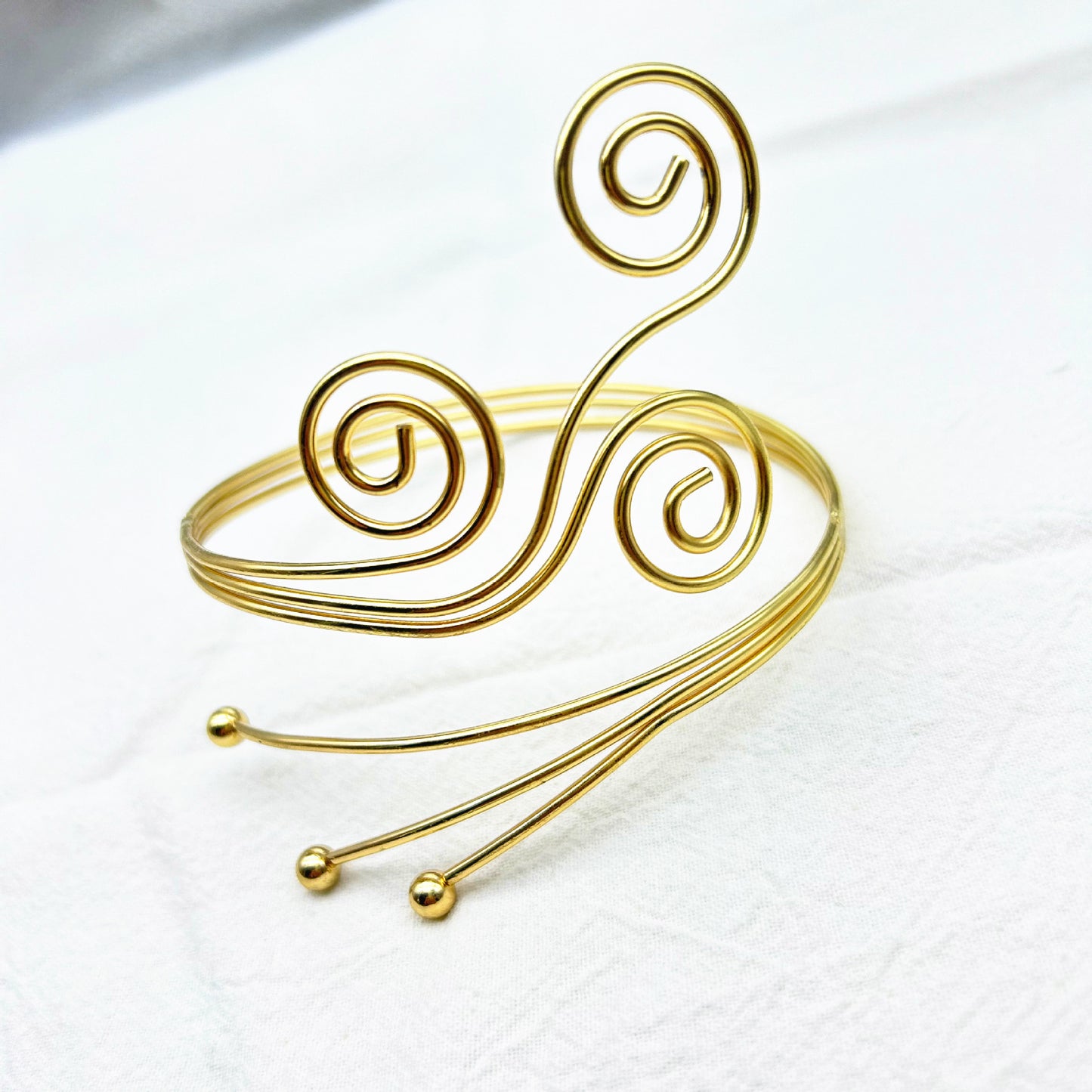 Planderful Savanna Rhythms Bracelet Set – Exaggerated Metal Design with Zircon Encrusted Detail