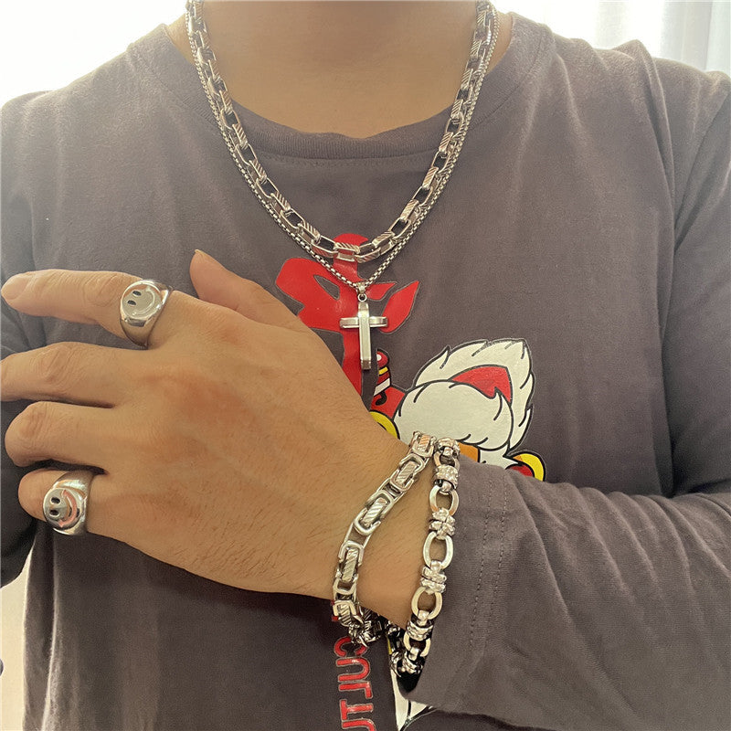 Stylish Personalized Titanium Steel Cross Pendant Necklace for Men