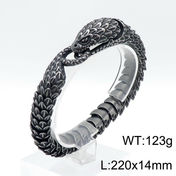Rock Inlaid Zircon Snake Element Series – Snake Head Bracelet