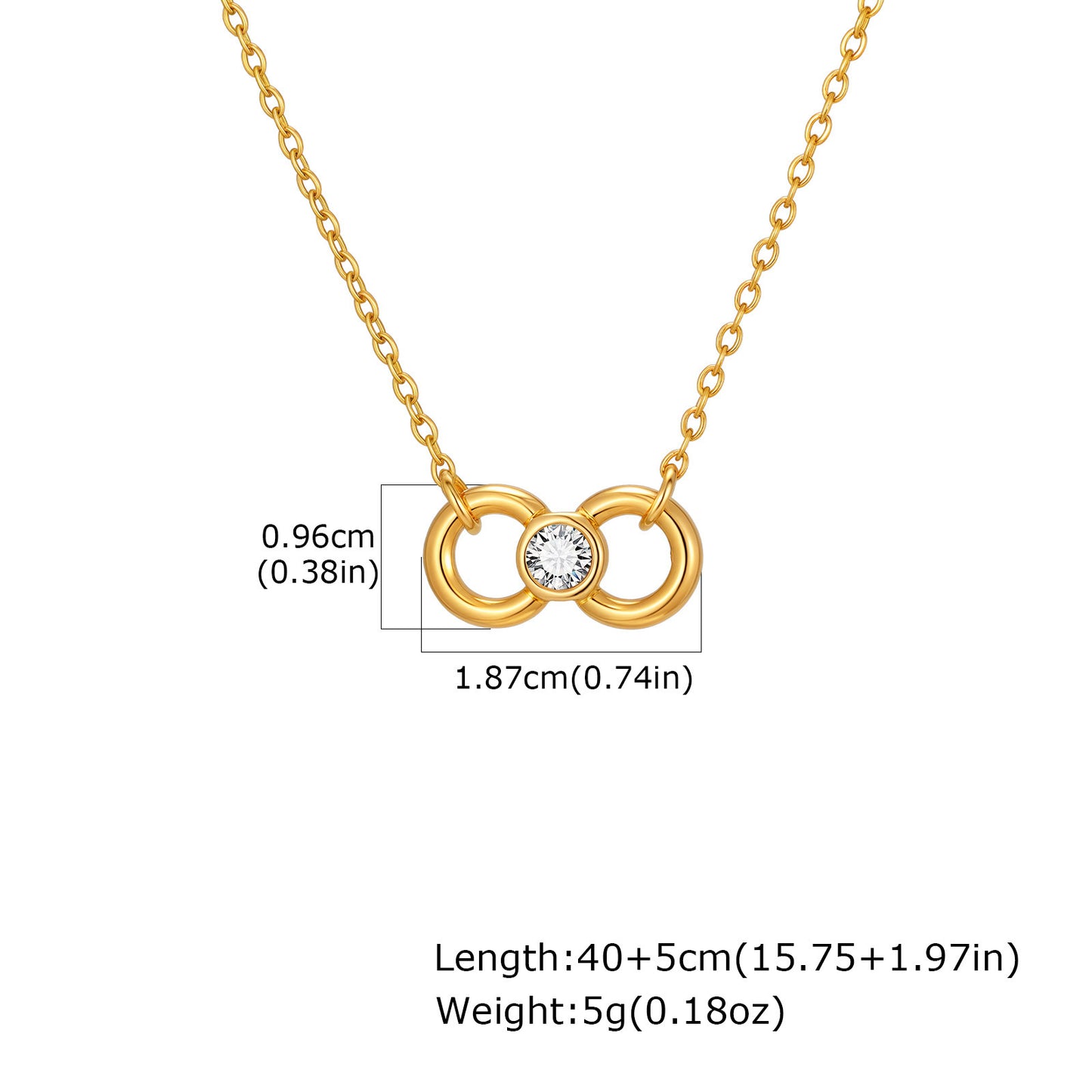 Stainless Steel 8 Characters Infinite White Zircon Necklace Bracelet Unlimited Collarbone