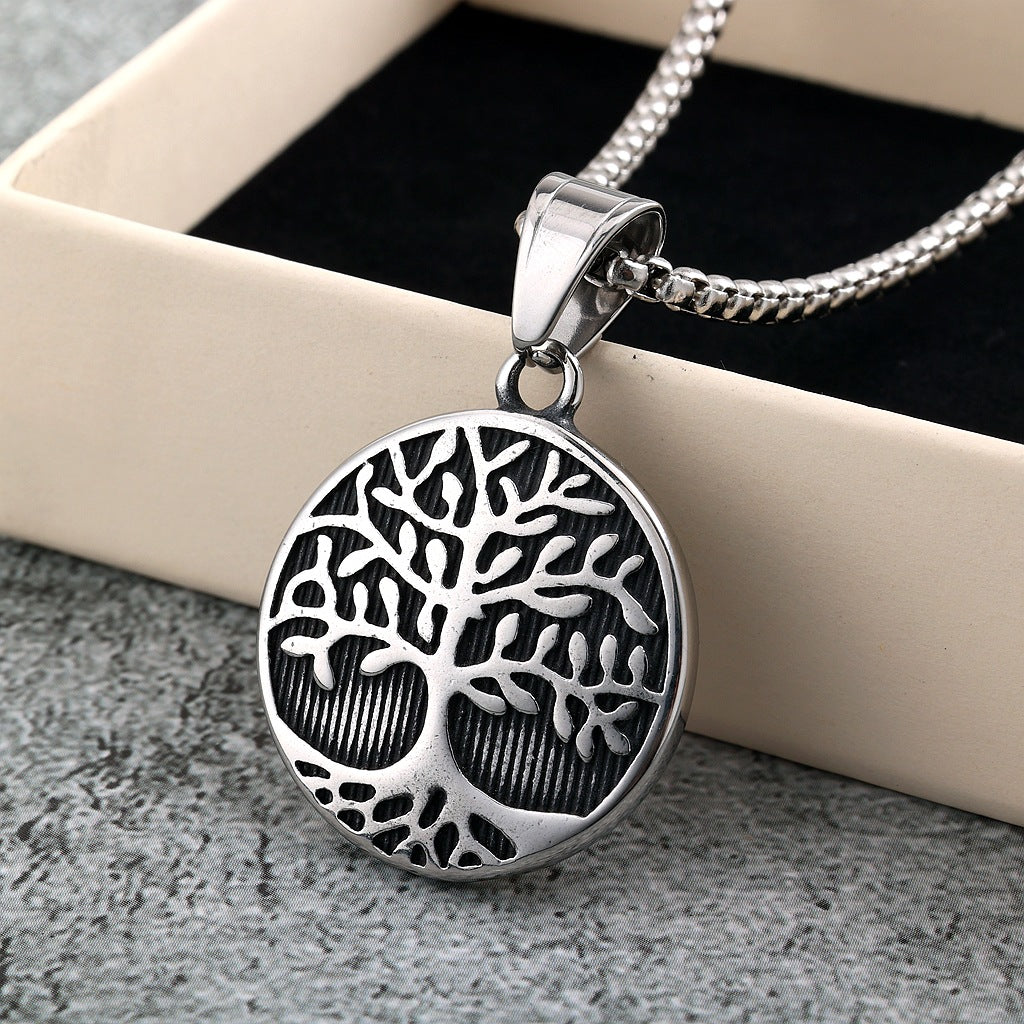 Vintage Stainless Steel Pendant Necklace