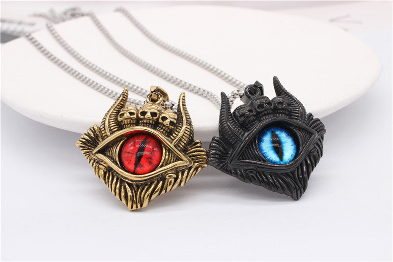 Titanium Steel Pendant Unisex Retro Protective Symbols Devils Eye Bulls Eye Planderful