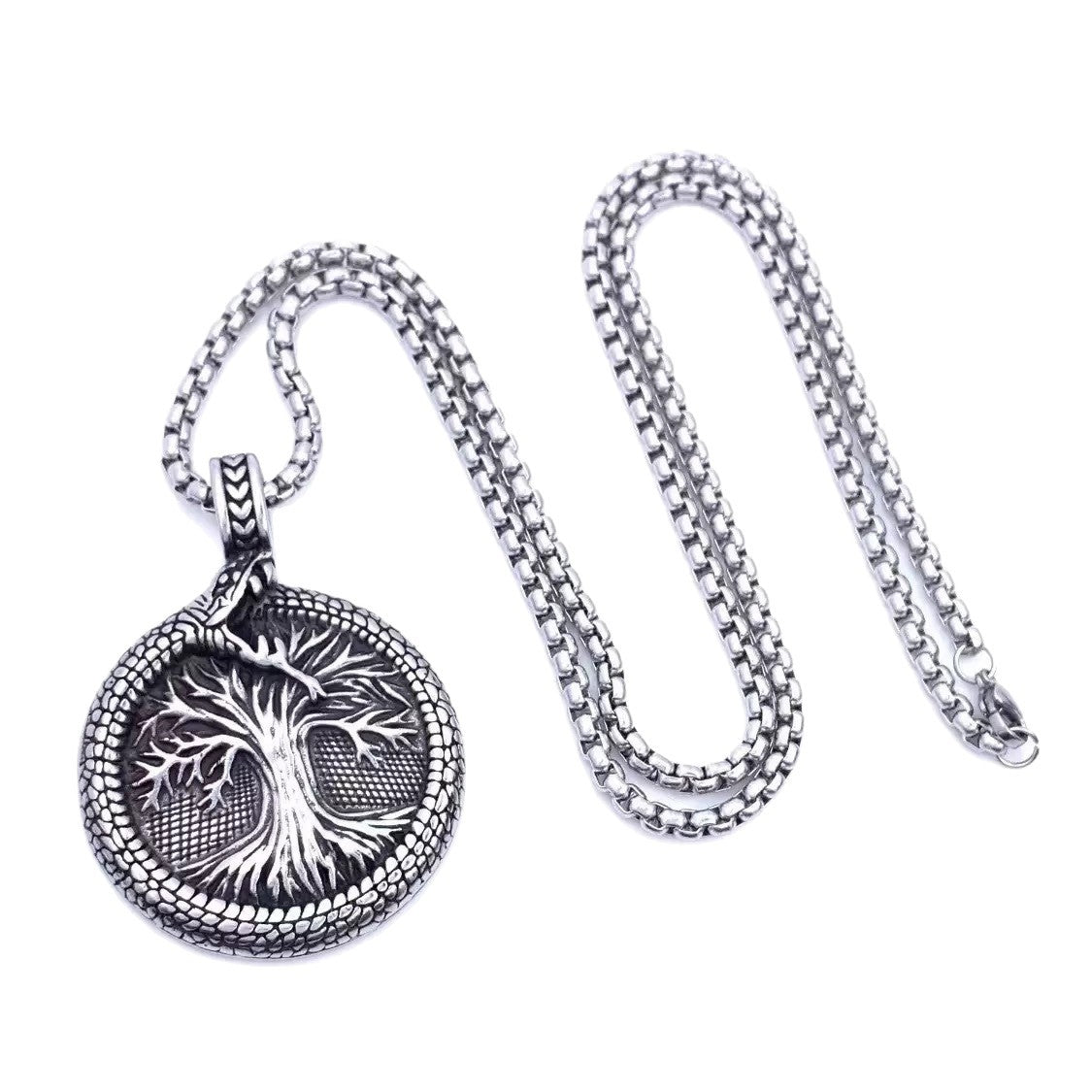 1. Planderful Tree of Life Pendant Stainless Steel Necklace For Men Punk Viking Style Gift