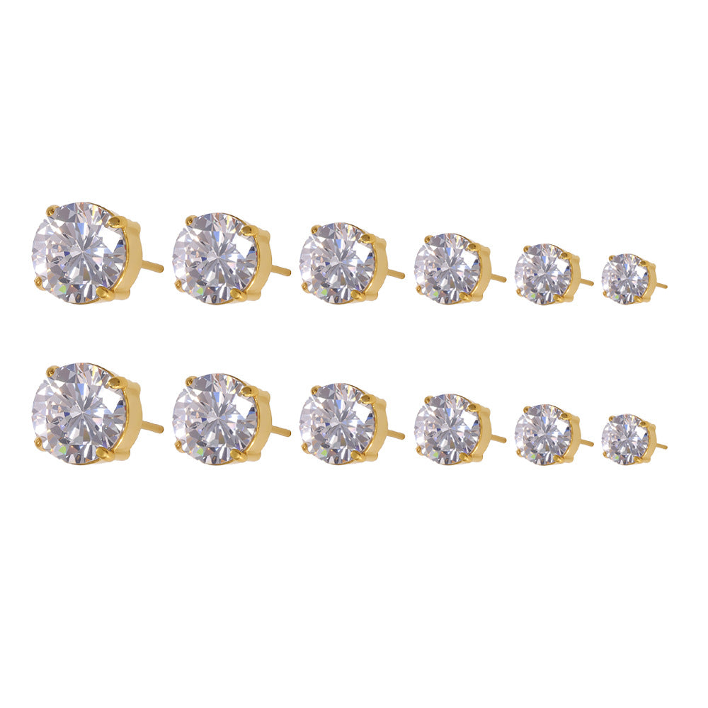 Planderful Super Flash 5A Zircon Stud Earrings For Women