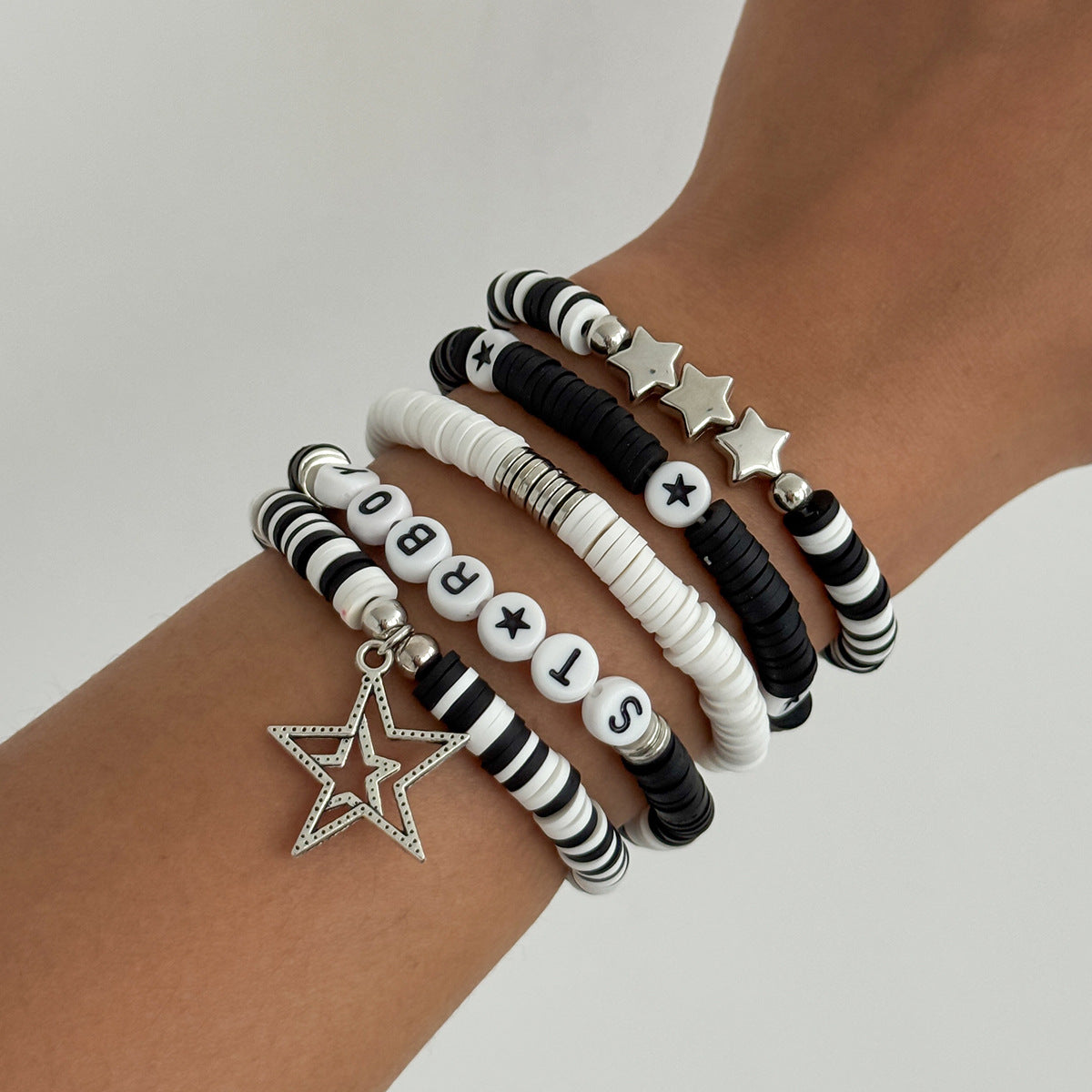 Planderful Vienna Verve Friendship Star Bracelet Set Stacking Elastic Beaded Jewelry For Women