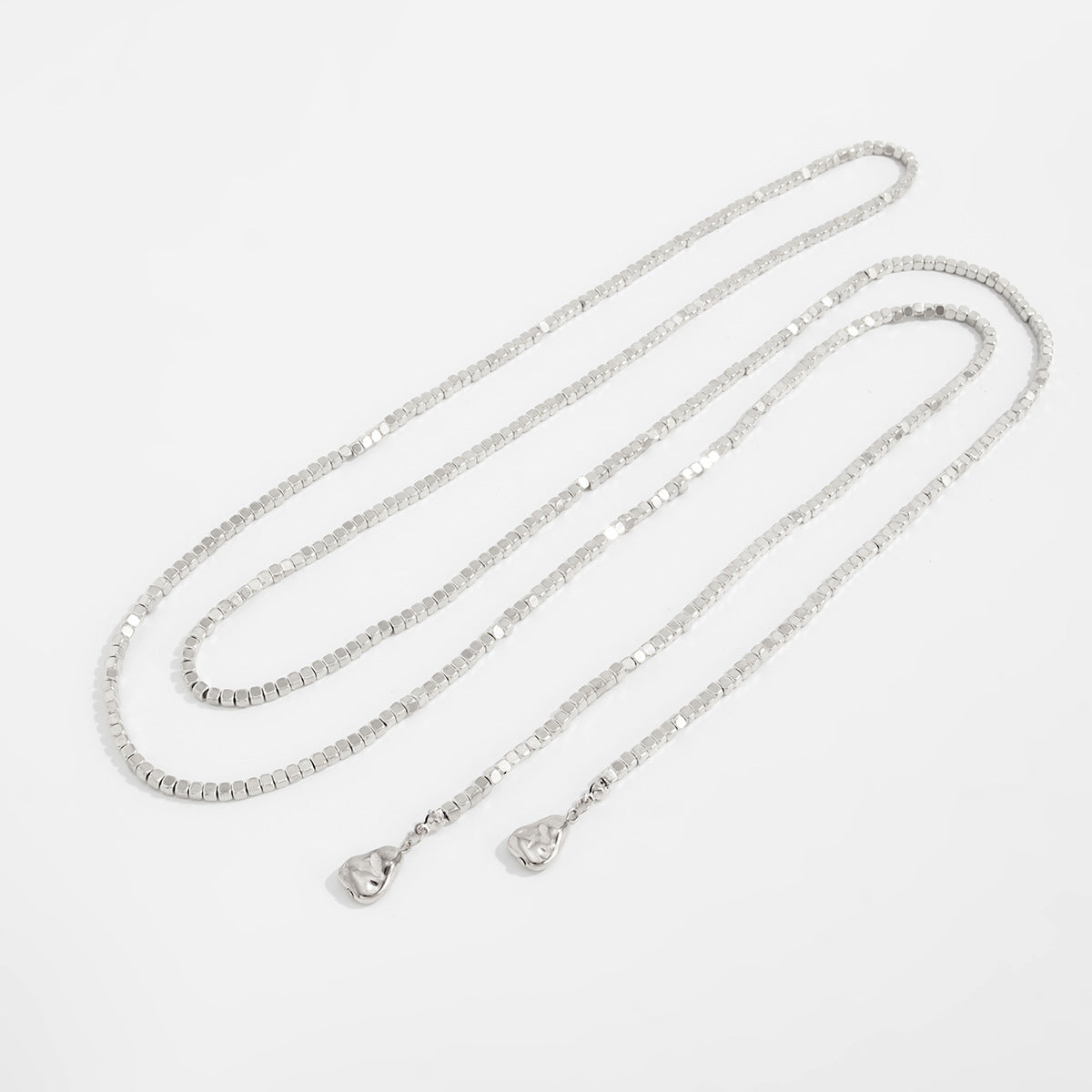 Irregular Beaded Wound Neck Chain Imitation Pearl Sequ Pendant Fringed Necklace