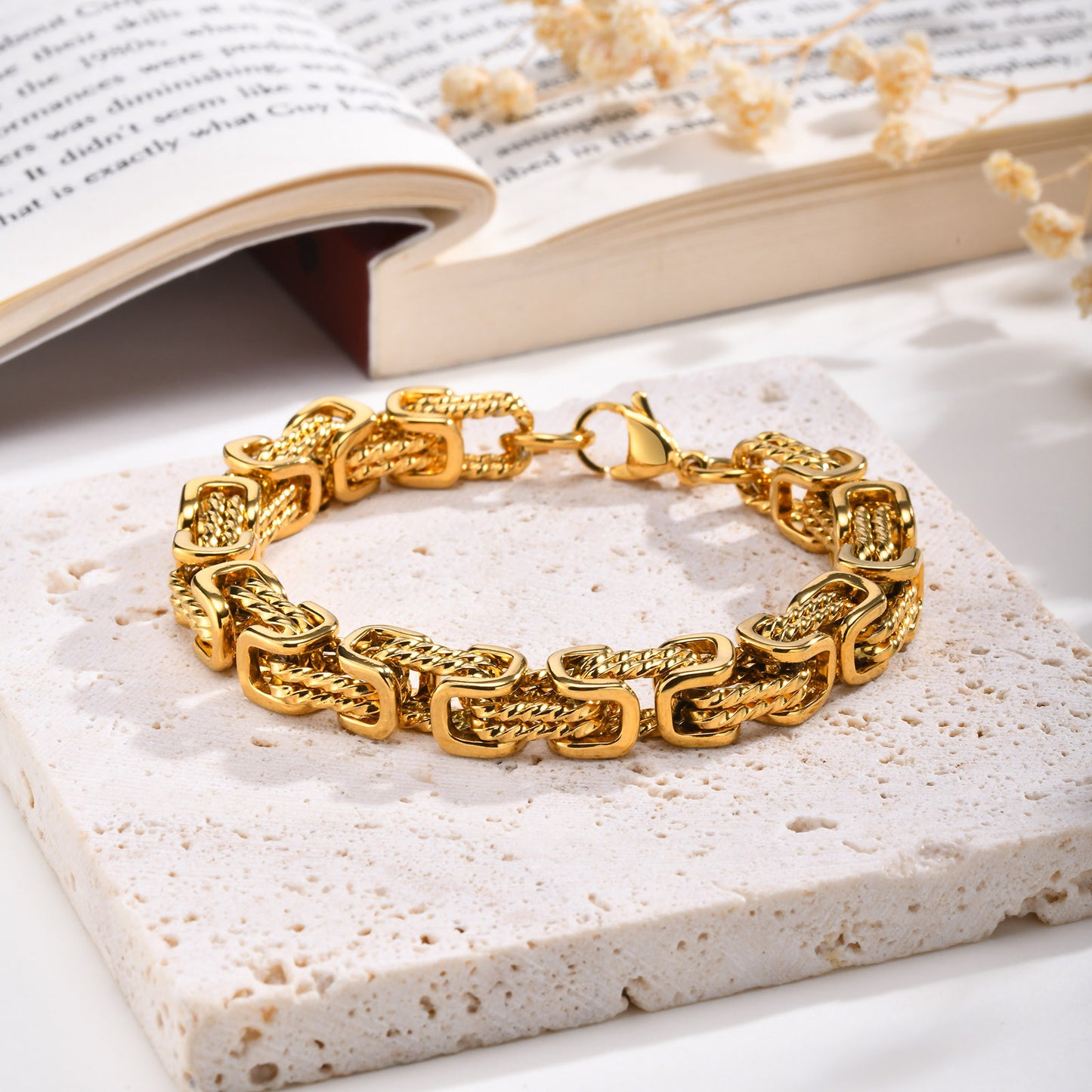 Stainless Steel Byzantine Twist Handmade Chain Men Jewelry