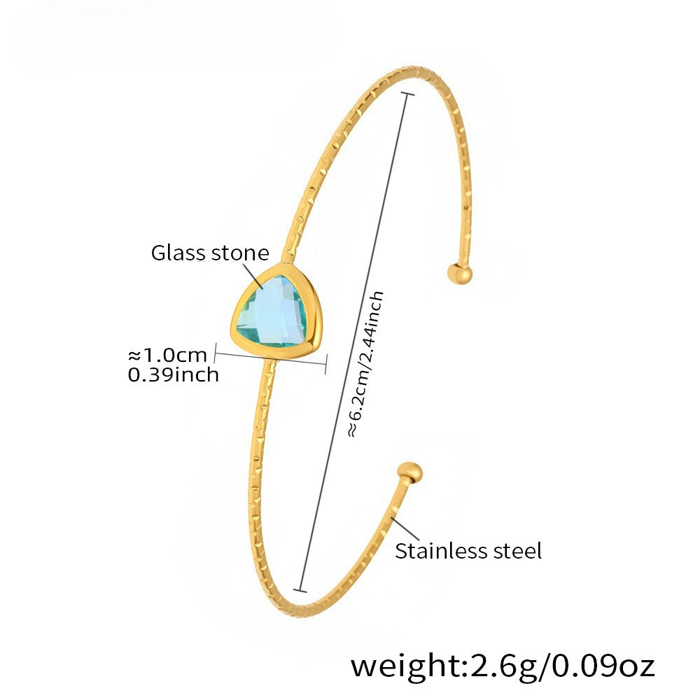 Planderful Genie Czech Glass Open Bracelet Women 18K Gold