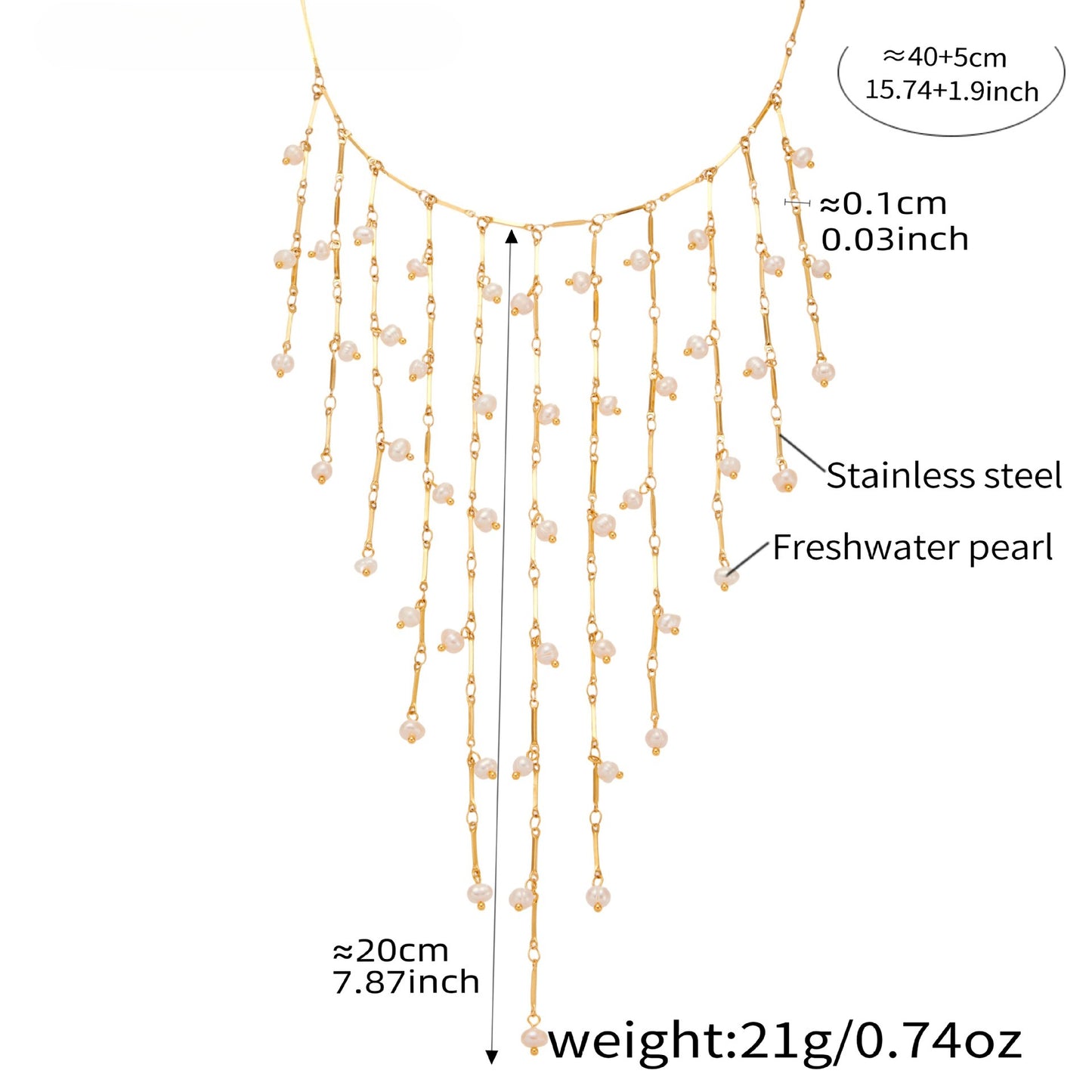 Planderful Freshwater Pearl Necklace Ultra Delicate Women