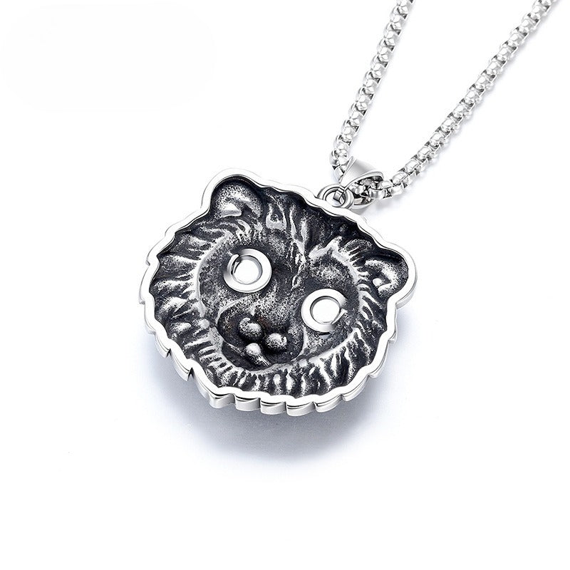 Lion Head Stainless Steel Men's Pendant Necklace
