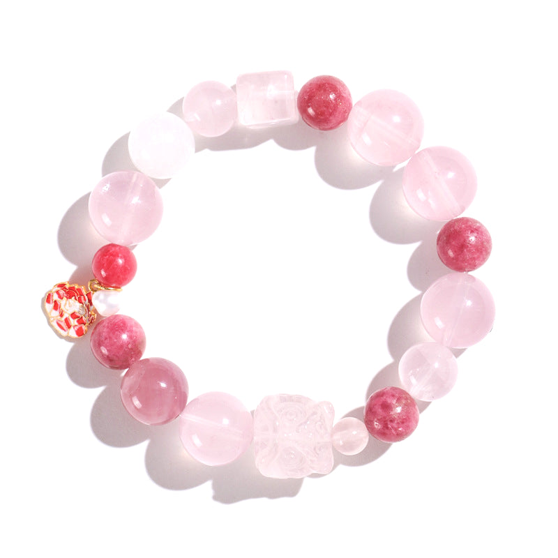 Planderful Fortune's Favor Bracelet – Sweet and Cute Pink Crystal Design