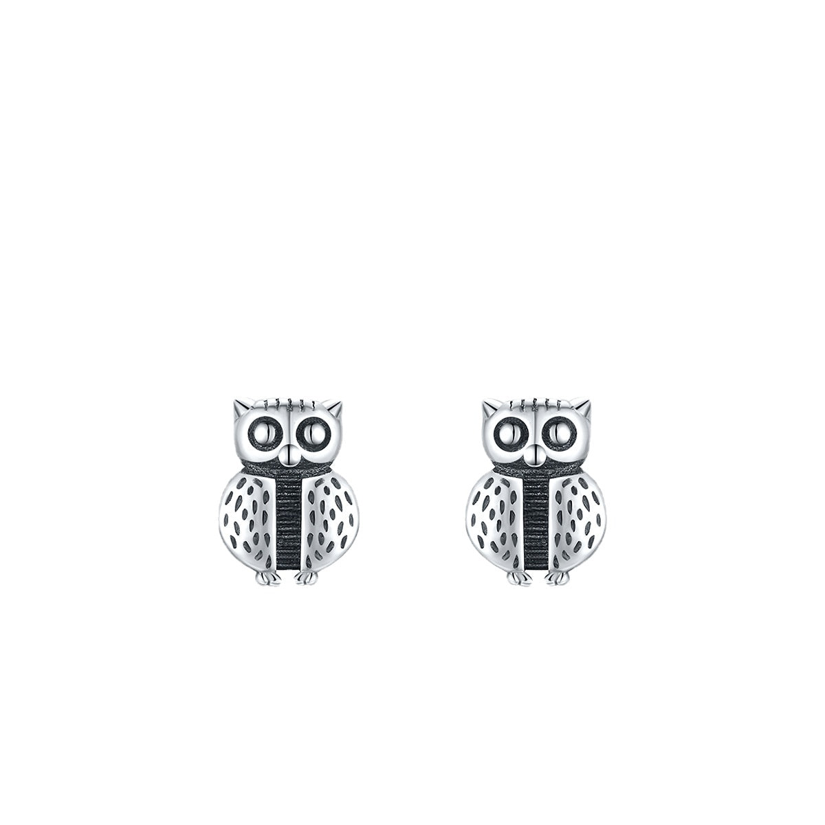 Retro Owl Earrings - S925 Sterling Silver Vintage Mini Earrings for Women