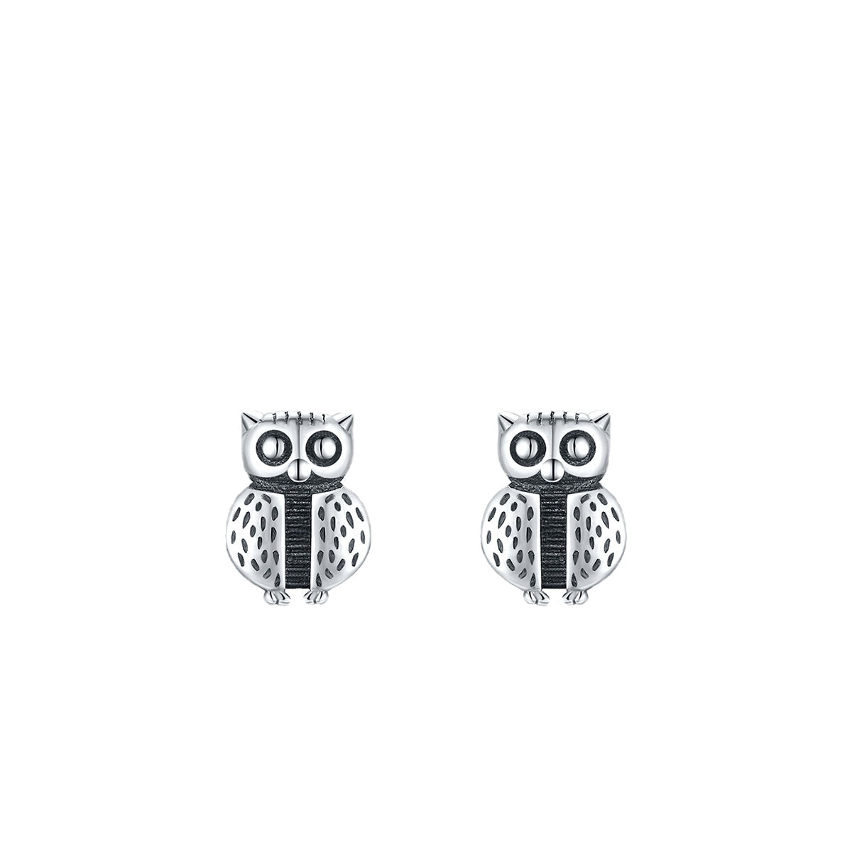 Retro Owl Earrings - S925 Sterling Silver Vintage Mini Earrings for Women