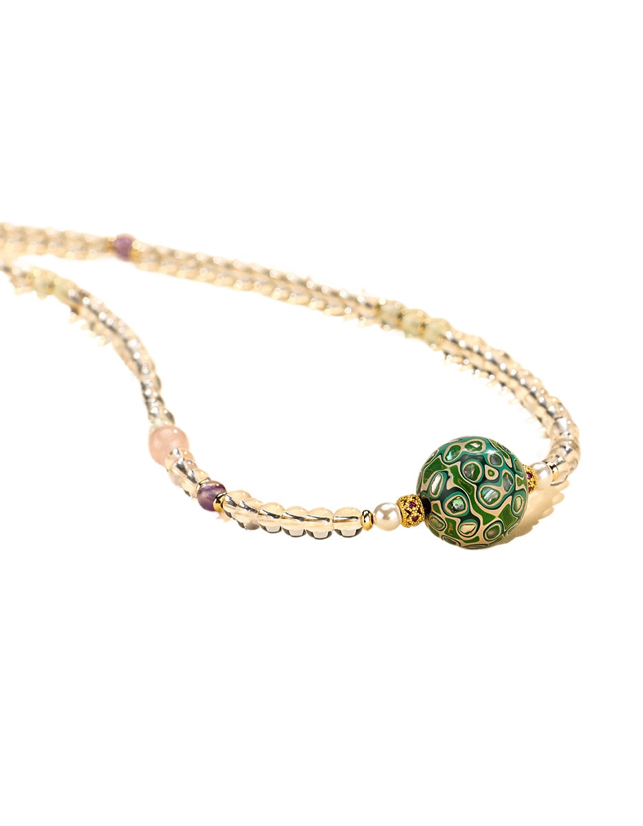 Pearl Crystal Pendant Necklace