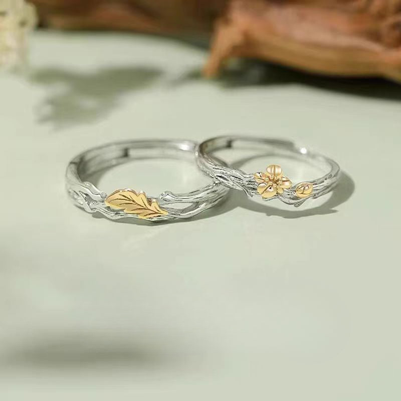 Oak And Kapok Couple Ring 925 Sterling Silver Pair Gift