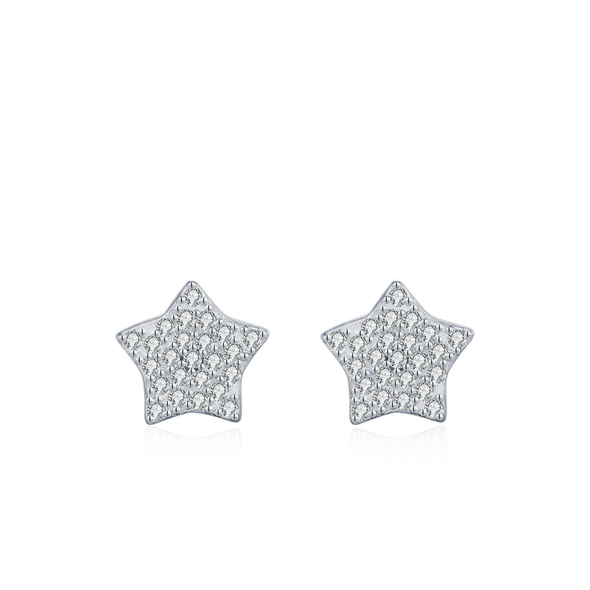 925 Sterling Silver Playing Card Moissanite Stud Earrings