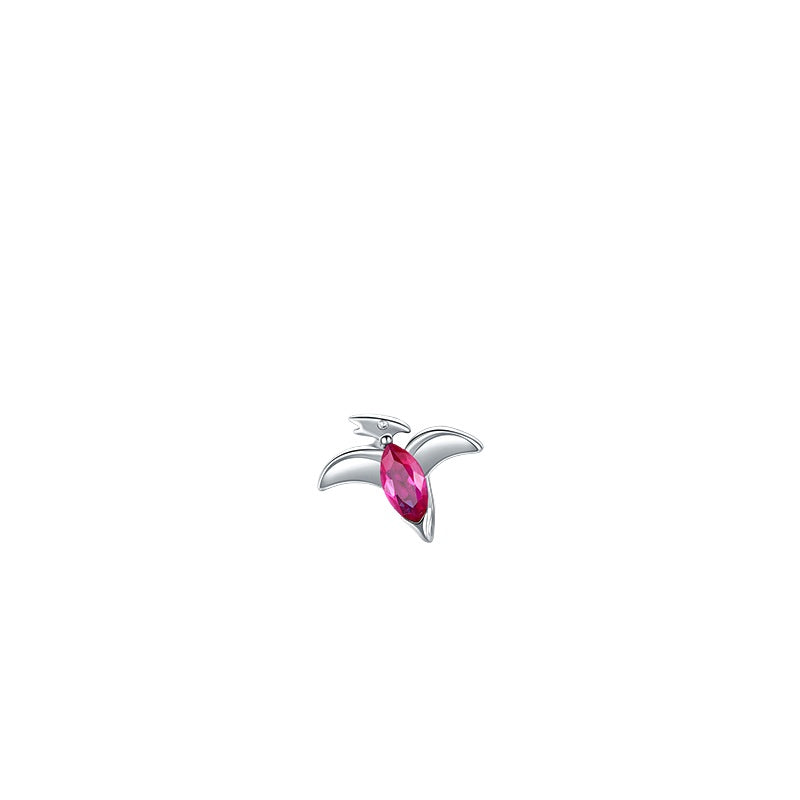 925 Sterling Silver Multicolor Dinosaur Stud Earrings