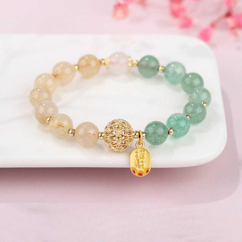 Fortune's Favor Sterling Silver Crystal Beads Bracelet