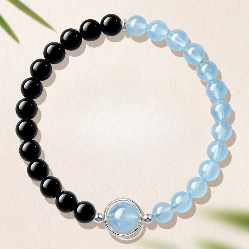 Aquamarine Obsidian Crystal Bracelet