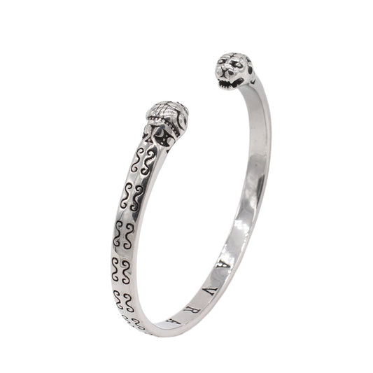 Planderful Everyday Genie – Retro Opening Tiger Head Men's Titanium Steel Bracelet