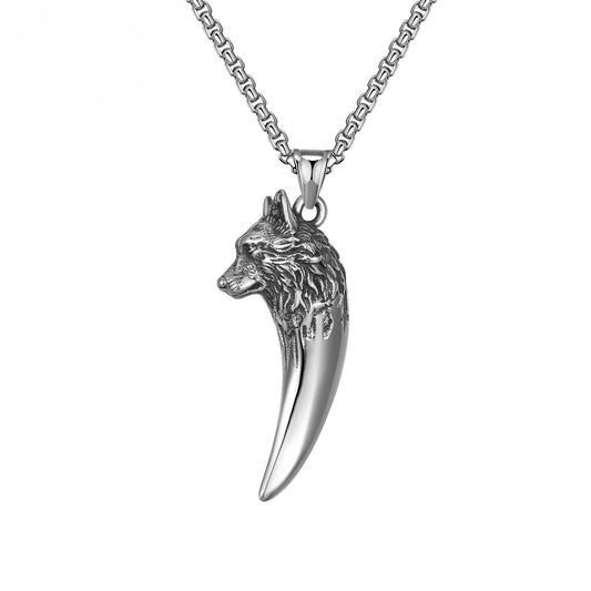 Steel Necklace – Statement Hip Hop Wolf Head