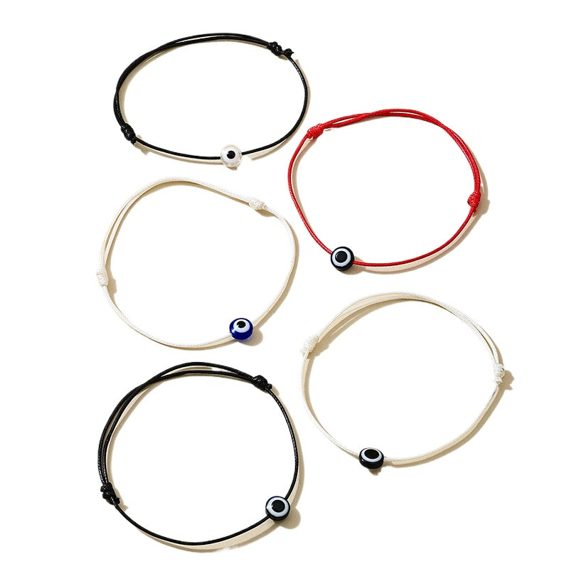 Planderful Vienna Verve Handmade Braided Rope Devil's Eye Bracelet Set – Stylish Creative Design