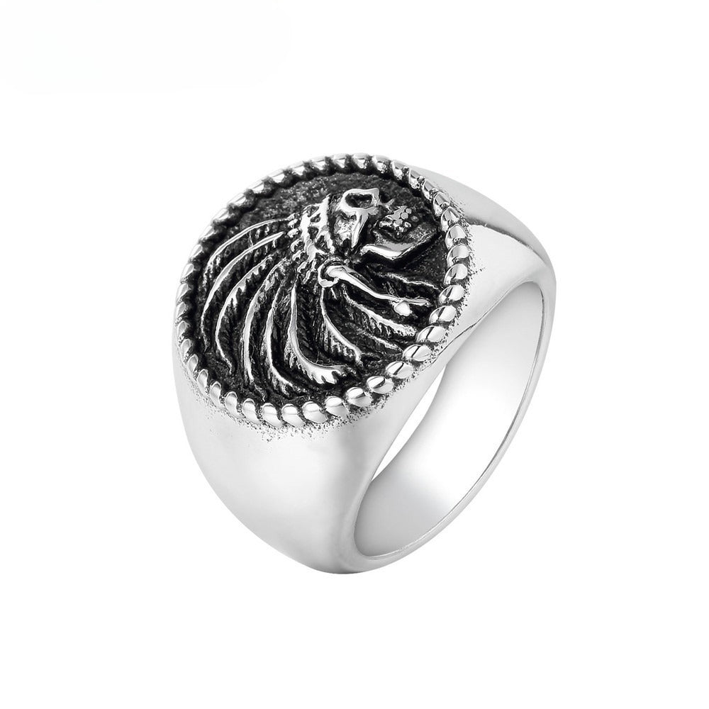 Titanium Steel Indian-Inspired Ring