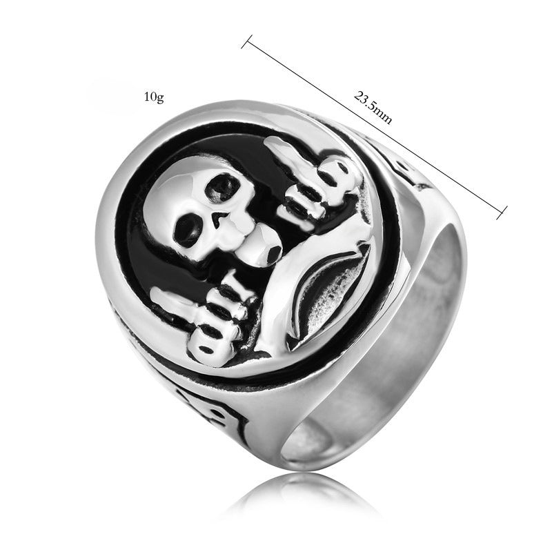 Skeleton Hand Titanium Steel Ring