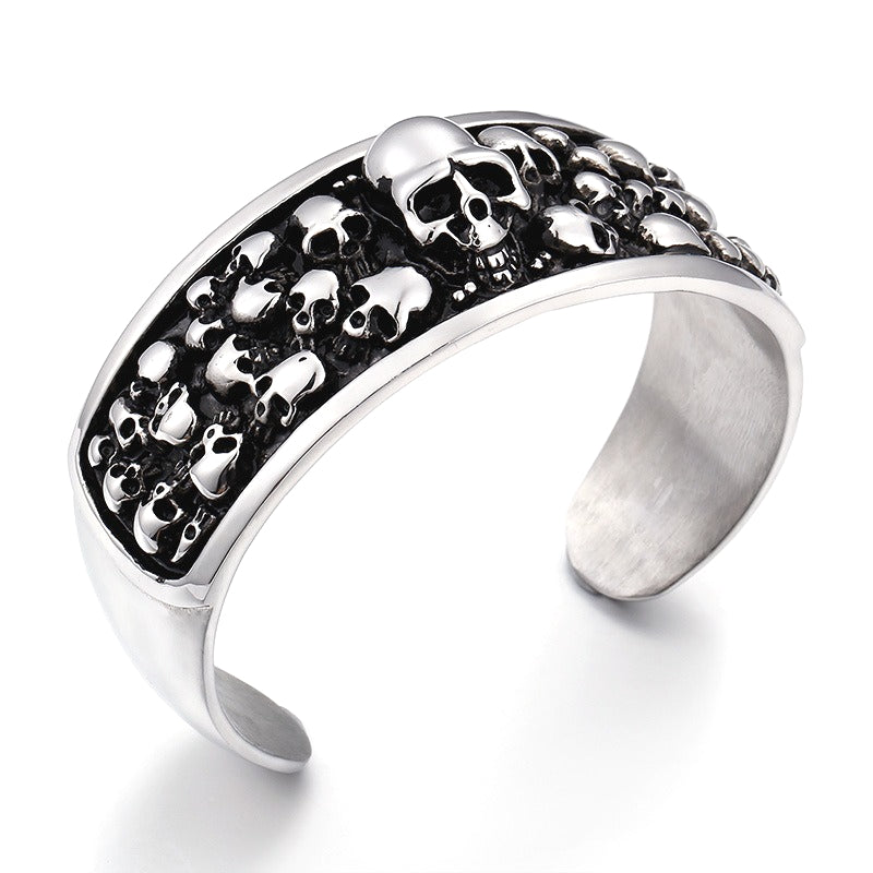Titanium Steel Bracelet – Punk Skull Men's Bracelet – Direct Sales