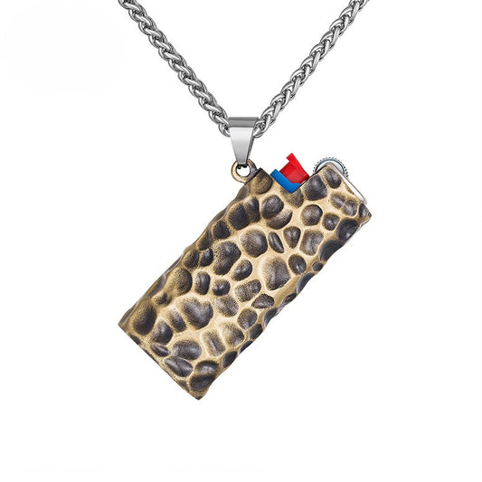 Titanium Steel Necklace Pendant – Vintage Lighter Pendant