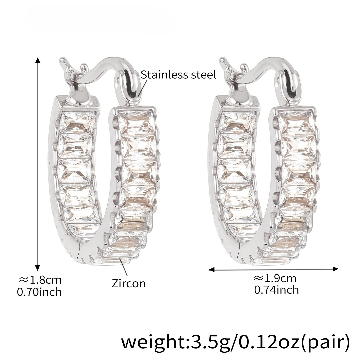 Planderful Elegant Zirconium Ring Earrings For Women