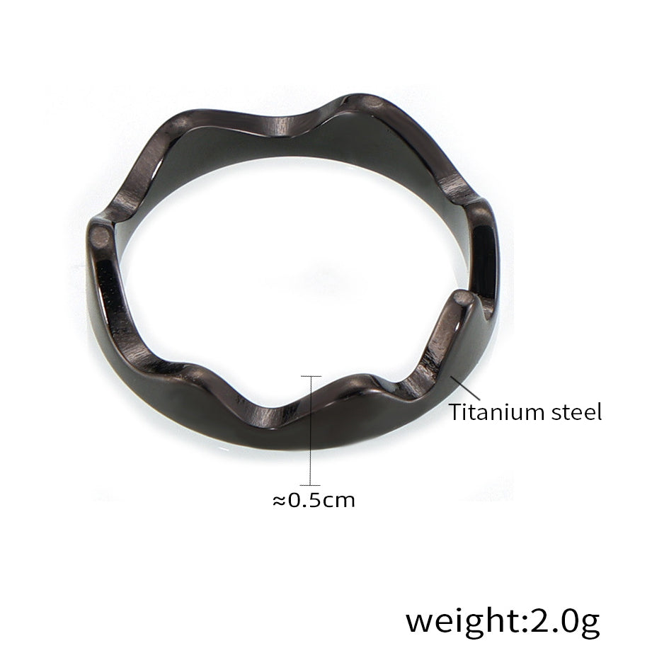 Korean Wave Minimalist Gold-Plated Titanium Steel Ring for Everyday Genie