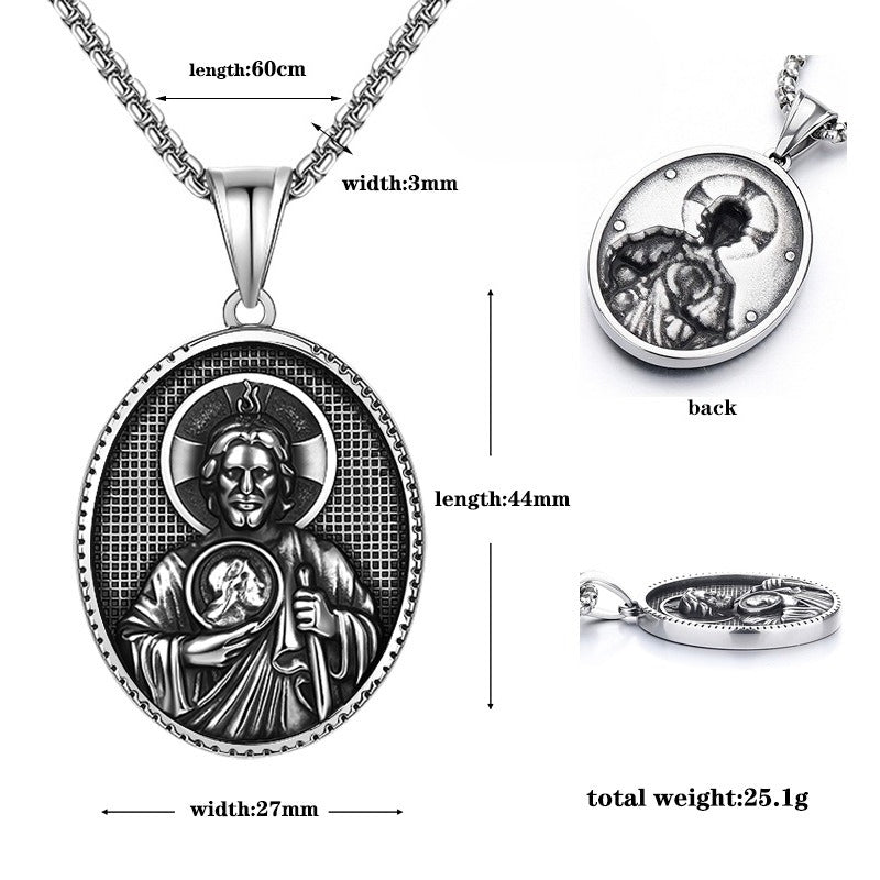 Vintage Stainless Steel Men's Pendant Necklace