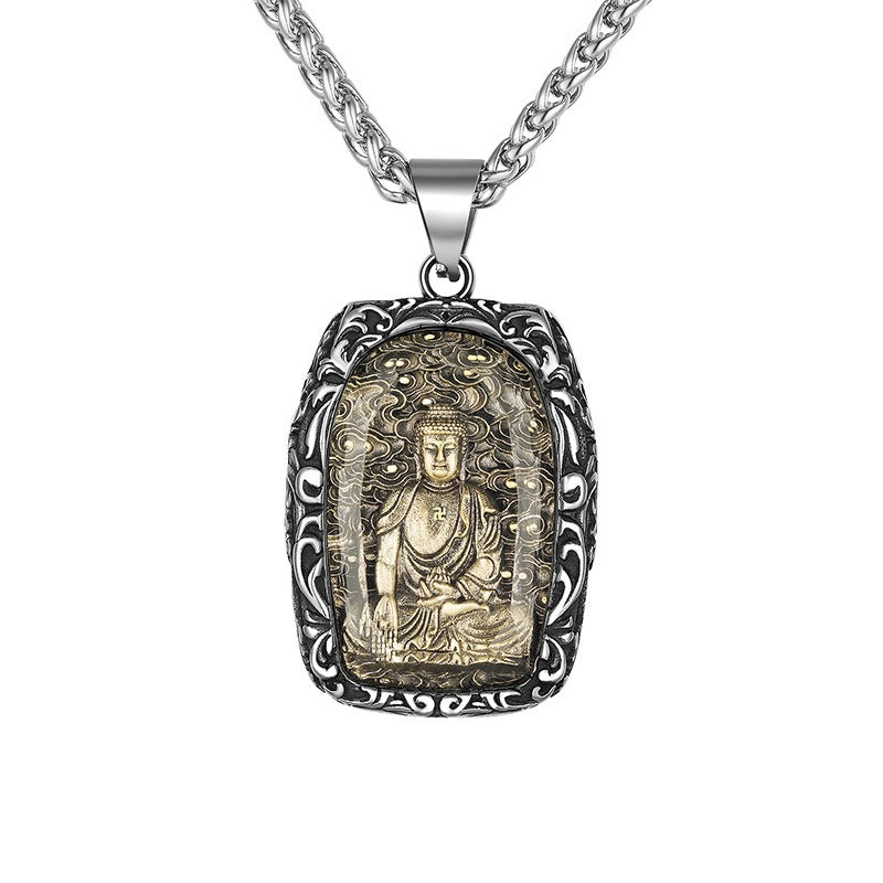 Steel Necklace – Luxury Buddha Zodiac Pendant