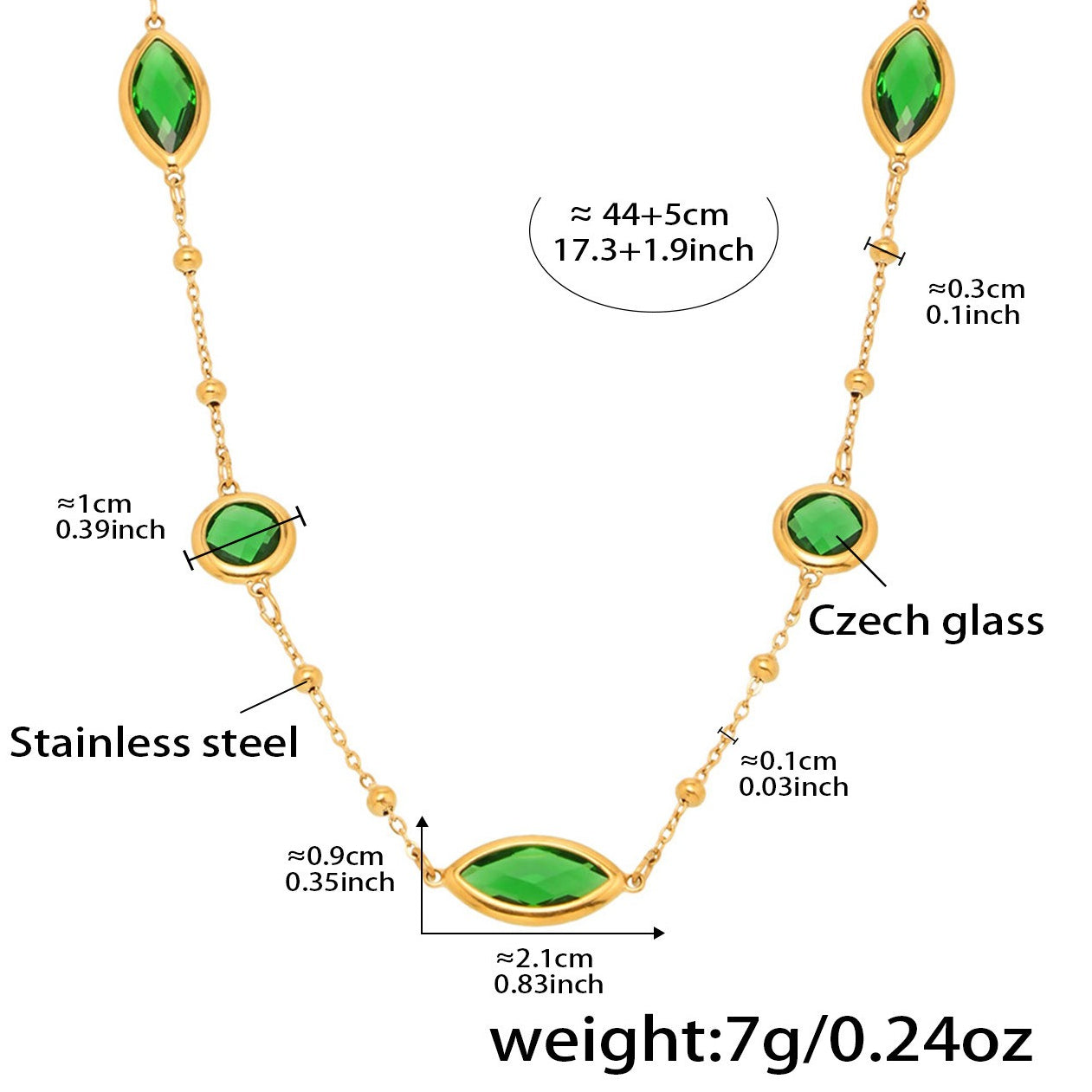 Planderful Glass Ball Necklace Women Stainless Steel Lux