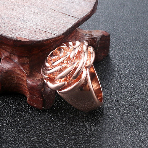 Creative Rose Gold Titanium Steel Ring for Women - European and American Fashion Design