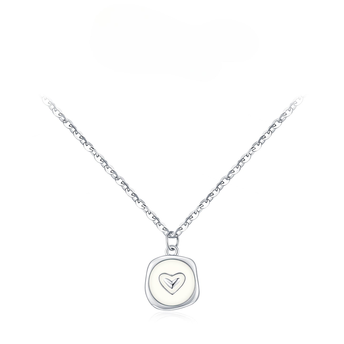 Planderful Everyday Genie S925 Sterling Silver Irregular Liquid Metal Necklace Women’s Japan and Korea Fashion Love Enamel Clavicle Chain – Elegant and Unique Design