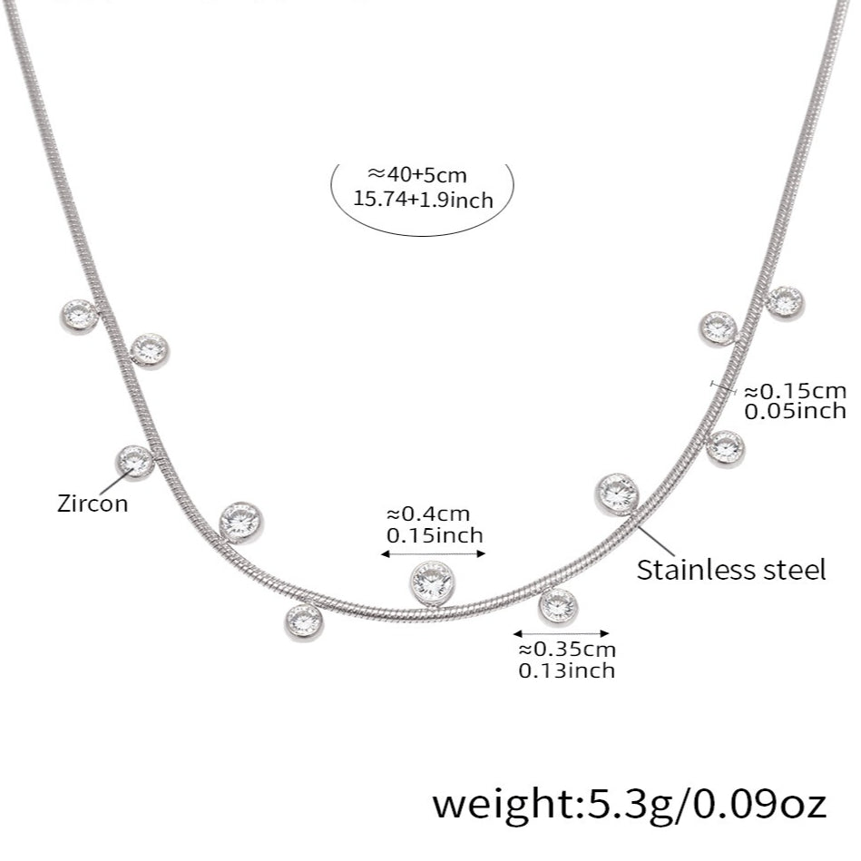 Planderful Zircon Necklace Exquisite Stainless For Women