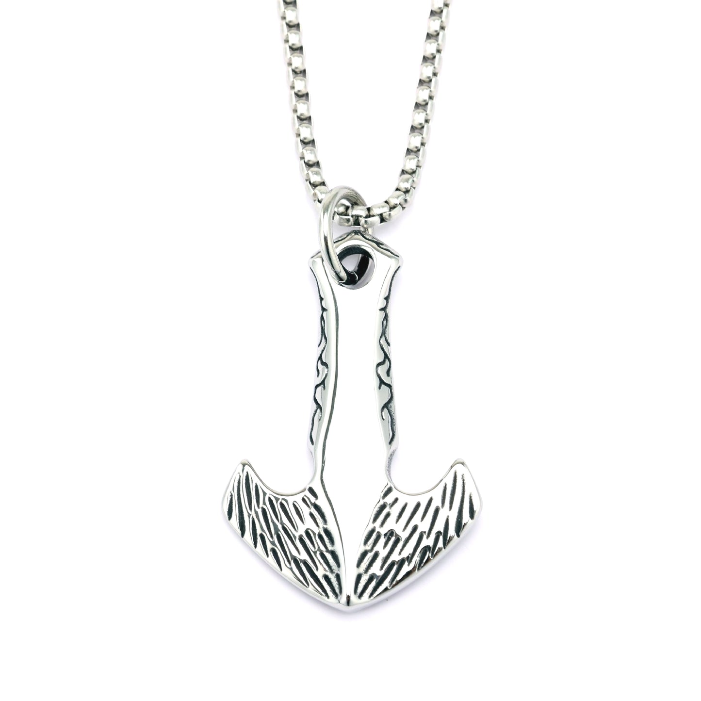 Anchor Pendant Stainless Steel Unisex Necklace Retro European American Style Planderful Norse Legacy