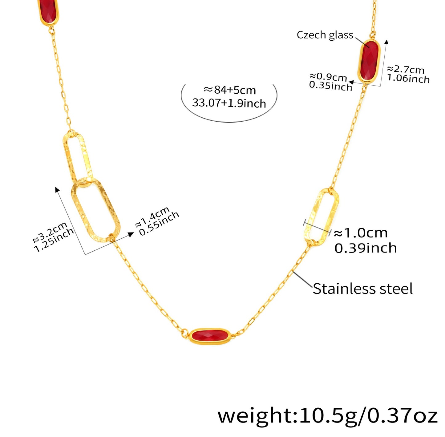 Planderful Transparent Glass Clavicle Necklace Double Layer