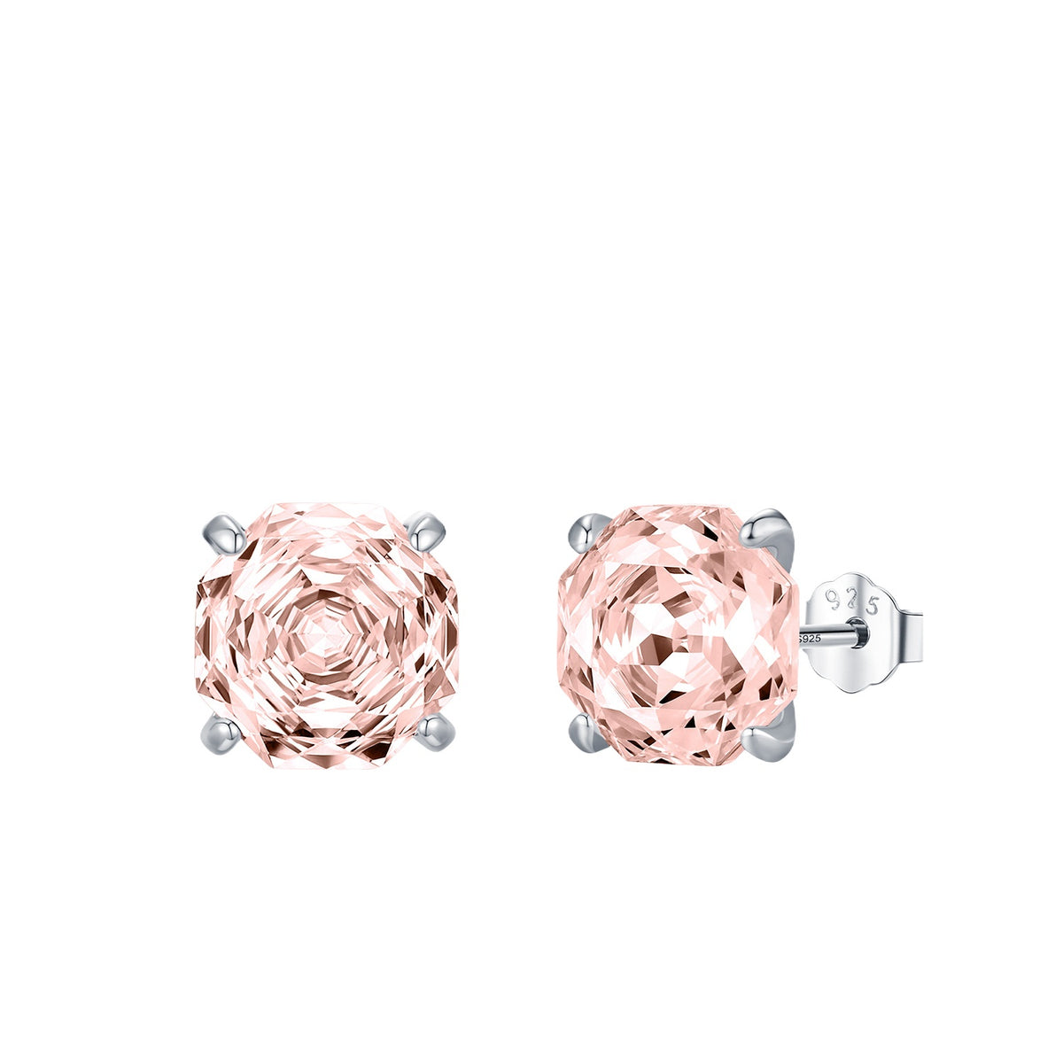 925 Sterling Silver Minimalist Rose-Cut Zircon Stud Earrings