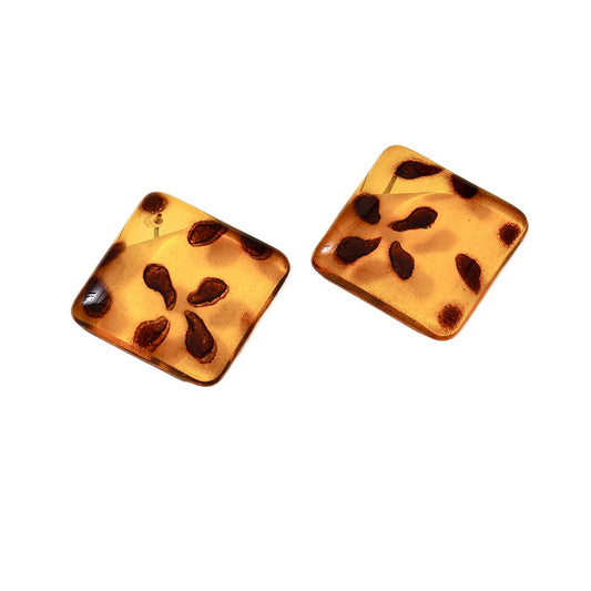 Planderful Vienna Verve Earrings – Trendy Acrylic Leopard Print Design