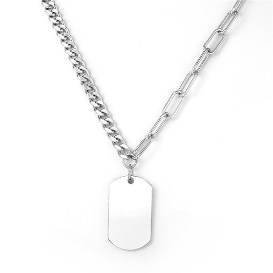 Planderful Everyday Genie Stainless Steel Necklace Military Style For Men Unisex Protection