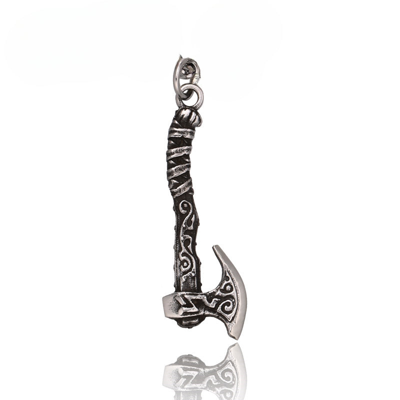 Retro Titanium Steel Viking Axe Pendant for Men - Wholesale Nordic Accessories
