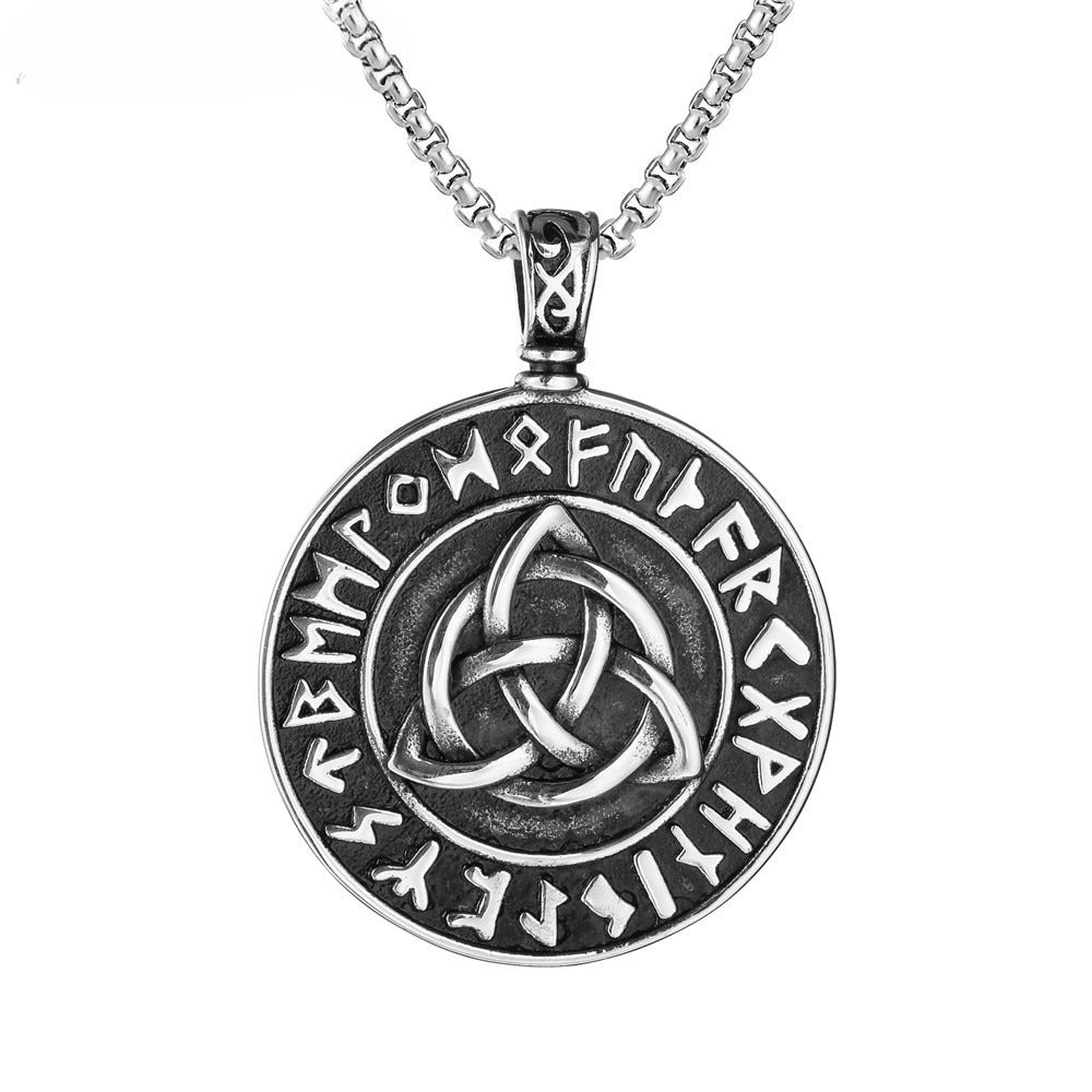 Planderful Nordic Viking Titanium Steel Pendant For Men And Unisex Round Protection Statement Jewelry