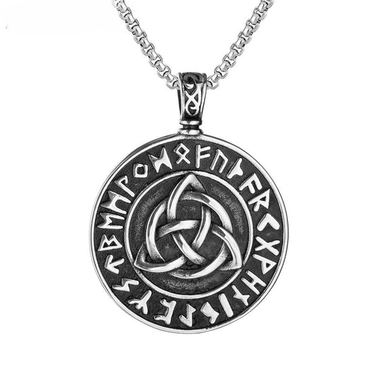 Planderful Nordic Viking Titanium Steel Pendant For Men And Unisex Round Protection Statement Jewelry